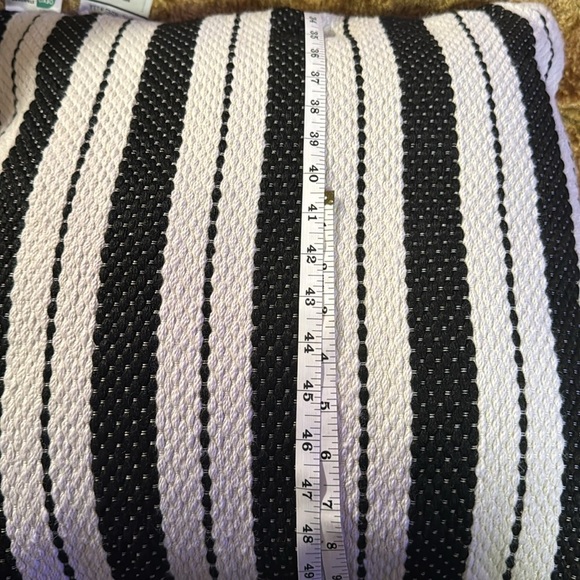Brentwood Striped Black and White Throw Pillow - Picture 4 of 7